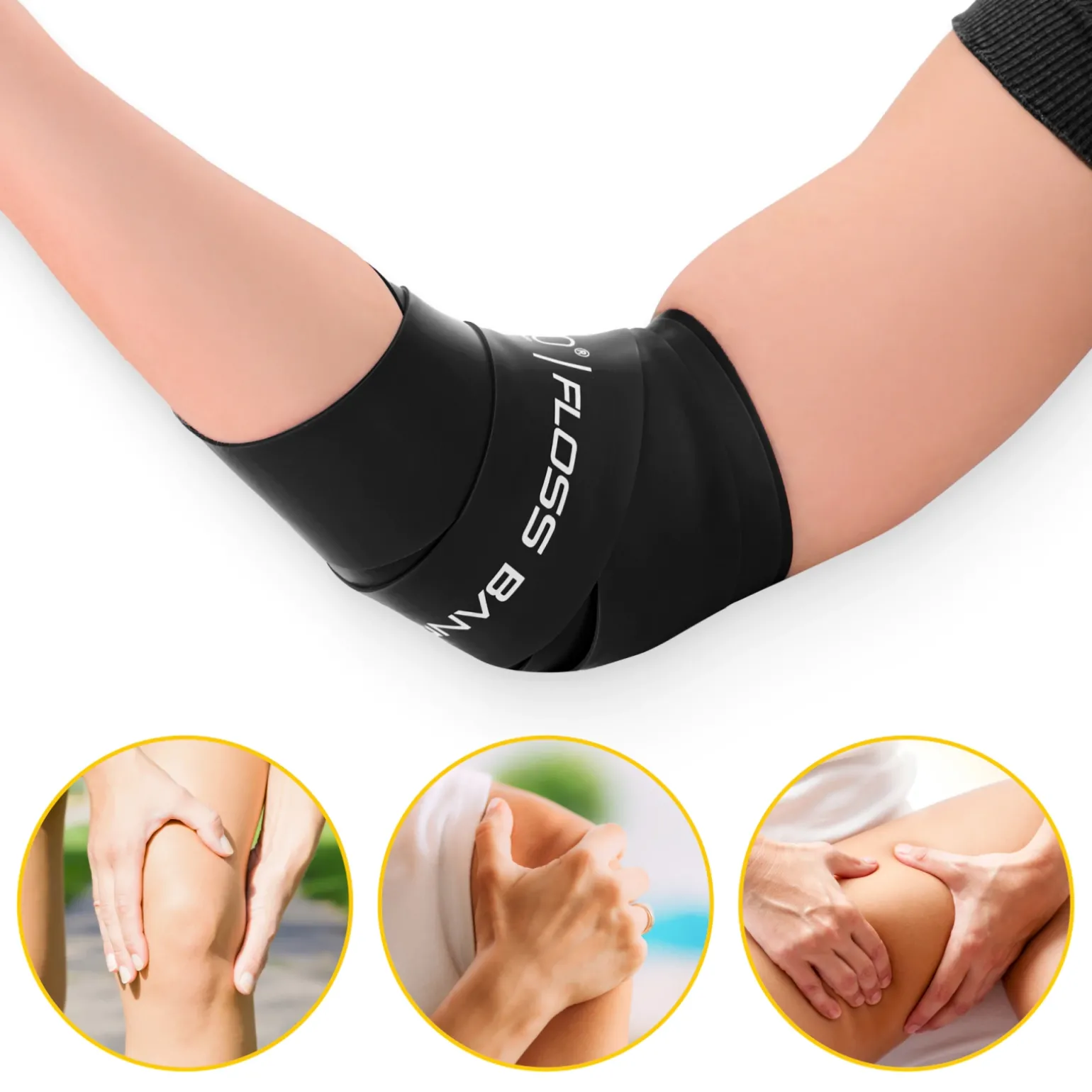 Taśma rehabilitacyjna do ćwiczeń FLOSS BAND 1,5 mm czarna