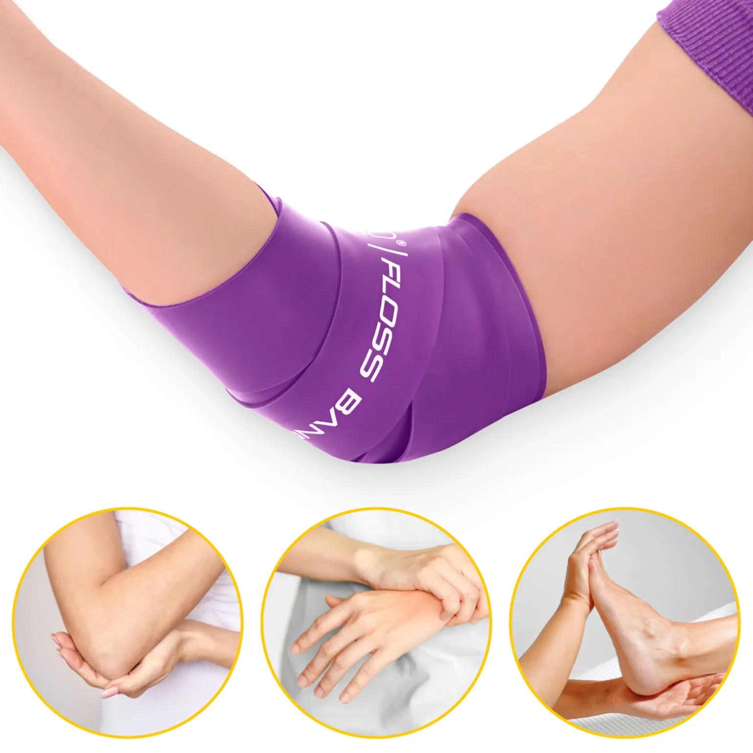 Taśma rehabilitacyjna do ćwiczeń FLOSS BAND 1 mm fioletowa