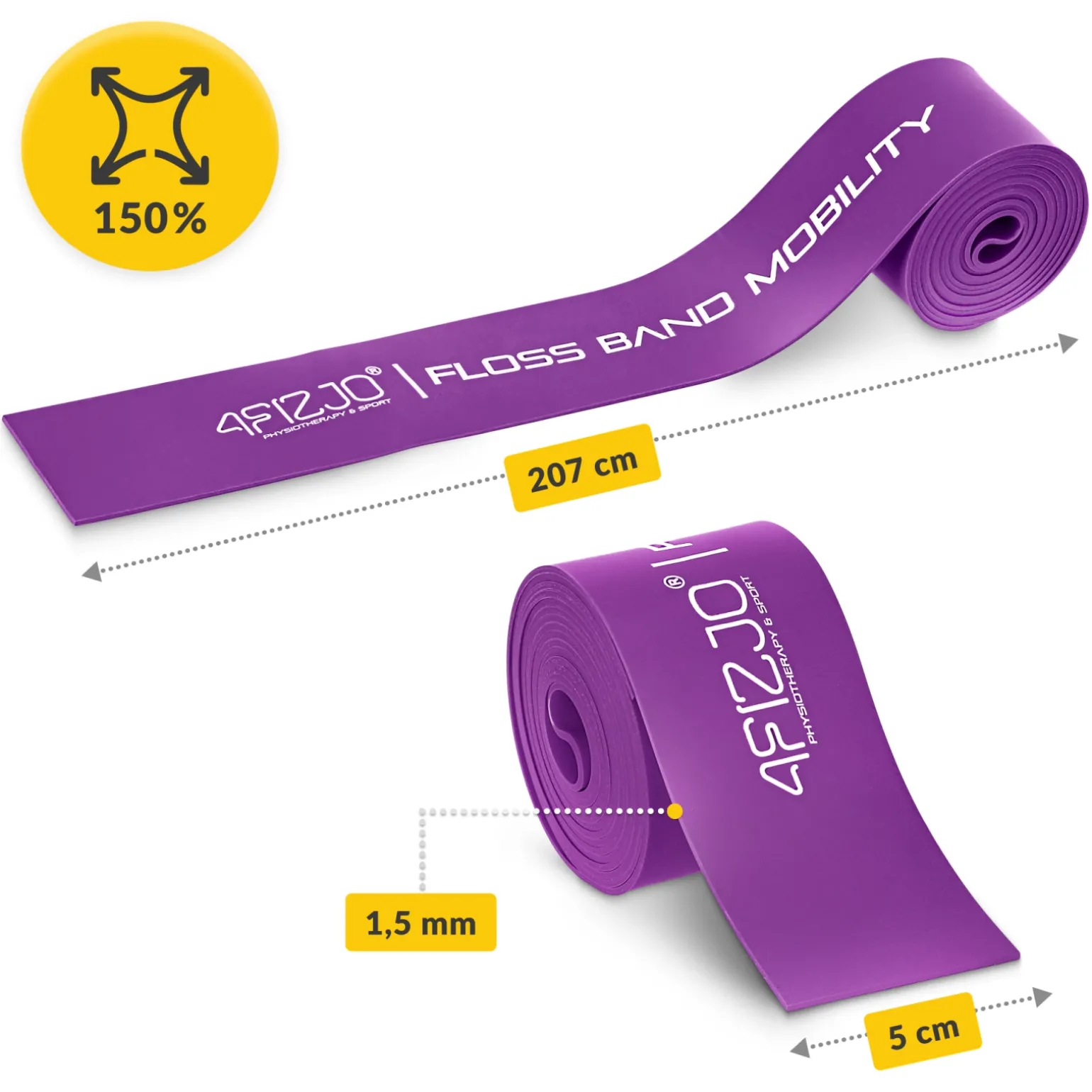 Taśma rehabilitacyjna do ćwiczeń FLOSS BAND 1,5 mm fioletowa