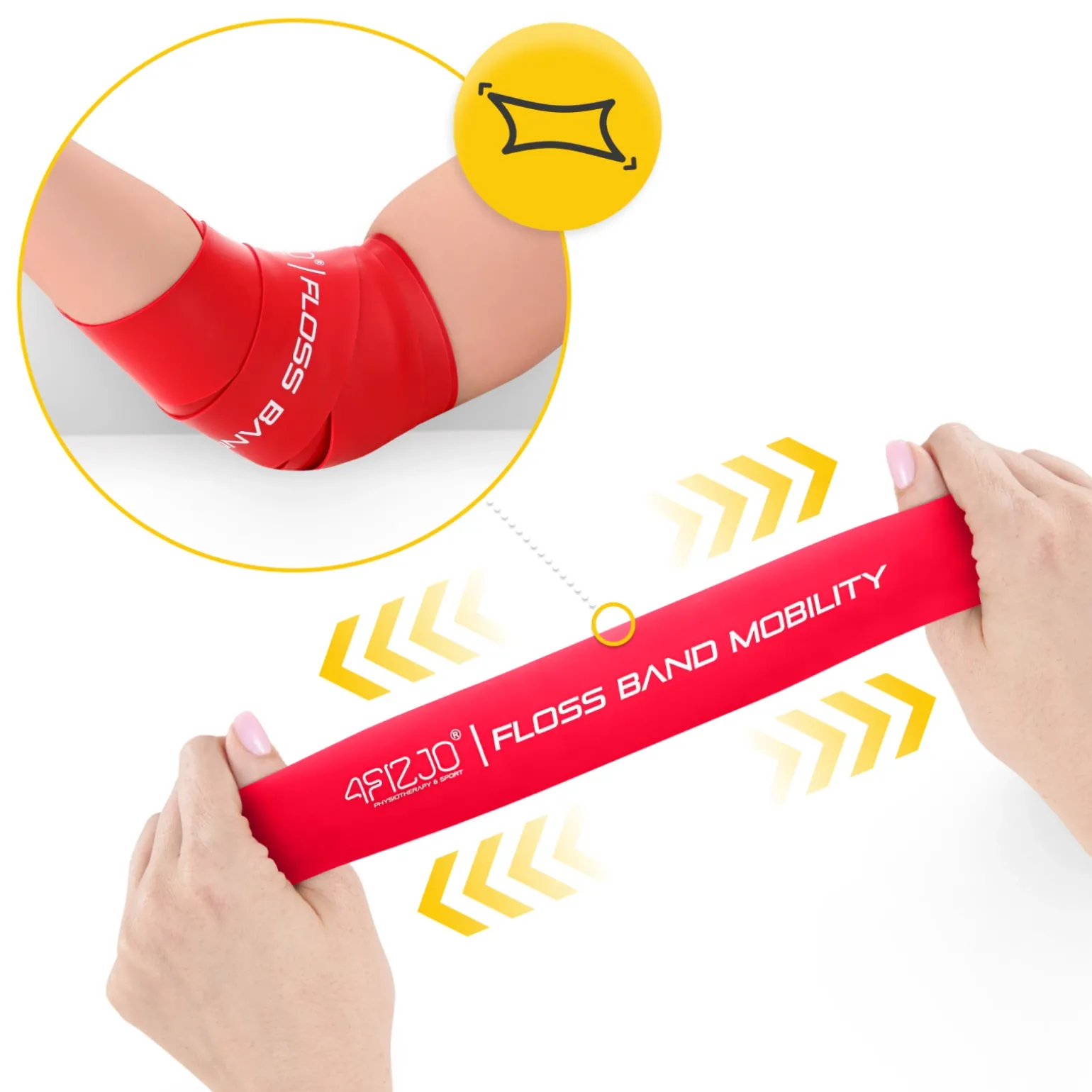 Taśma rehabilitacyjna do ćwiczeń FLOSS BAND 1,5 mm czerwona
