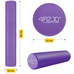 Wałek do masażu z wypustkami CARE+ 90 cm fioletowy
