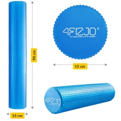 Wałek do masażu z wypustkami CARE+ 90 cm niebieski