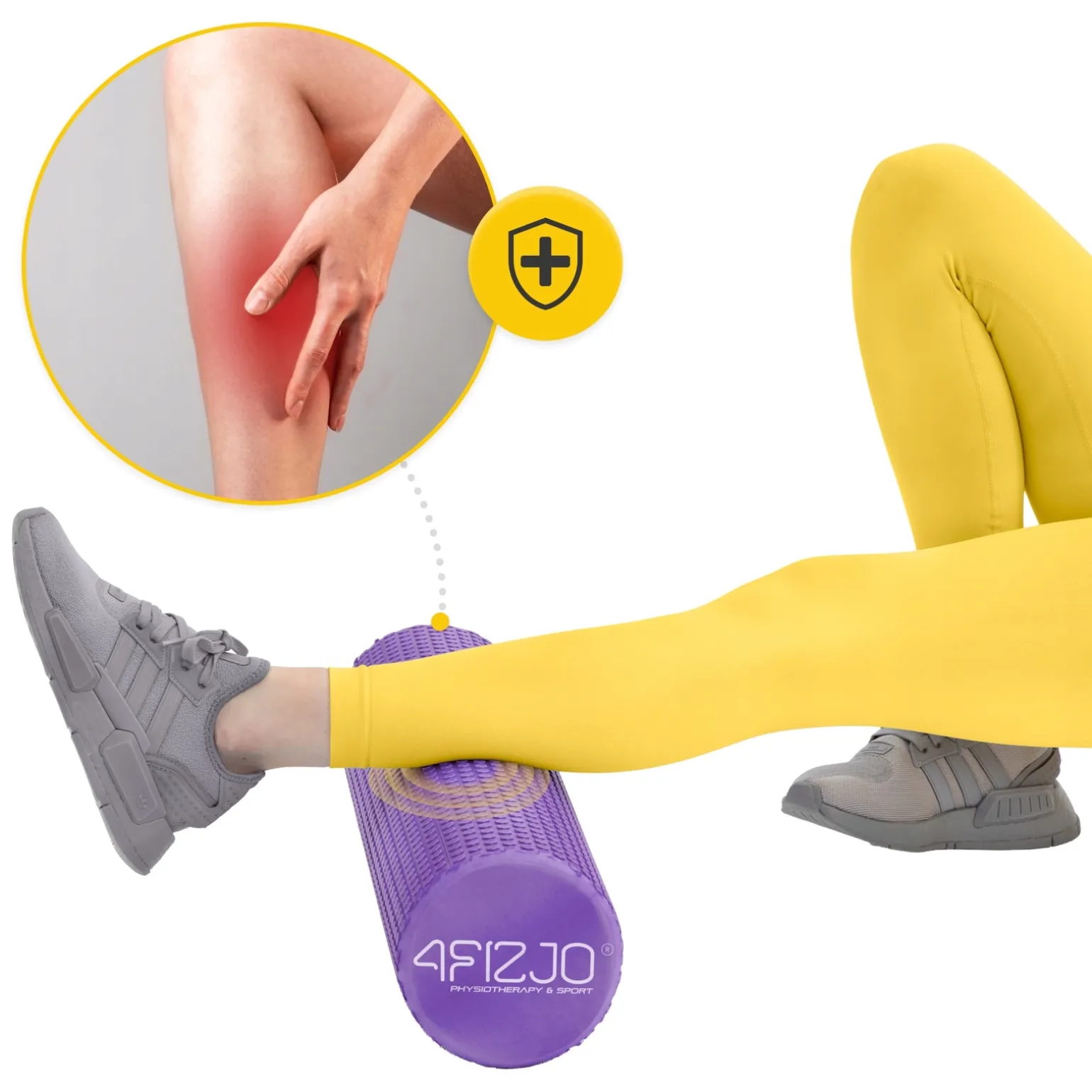 Wałek do masażu z wypustkami CARE+ 60 cm fioletowy