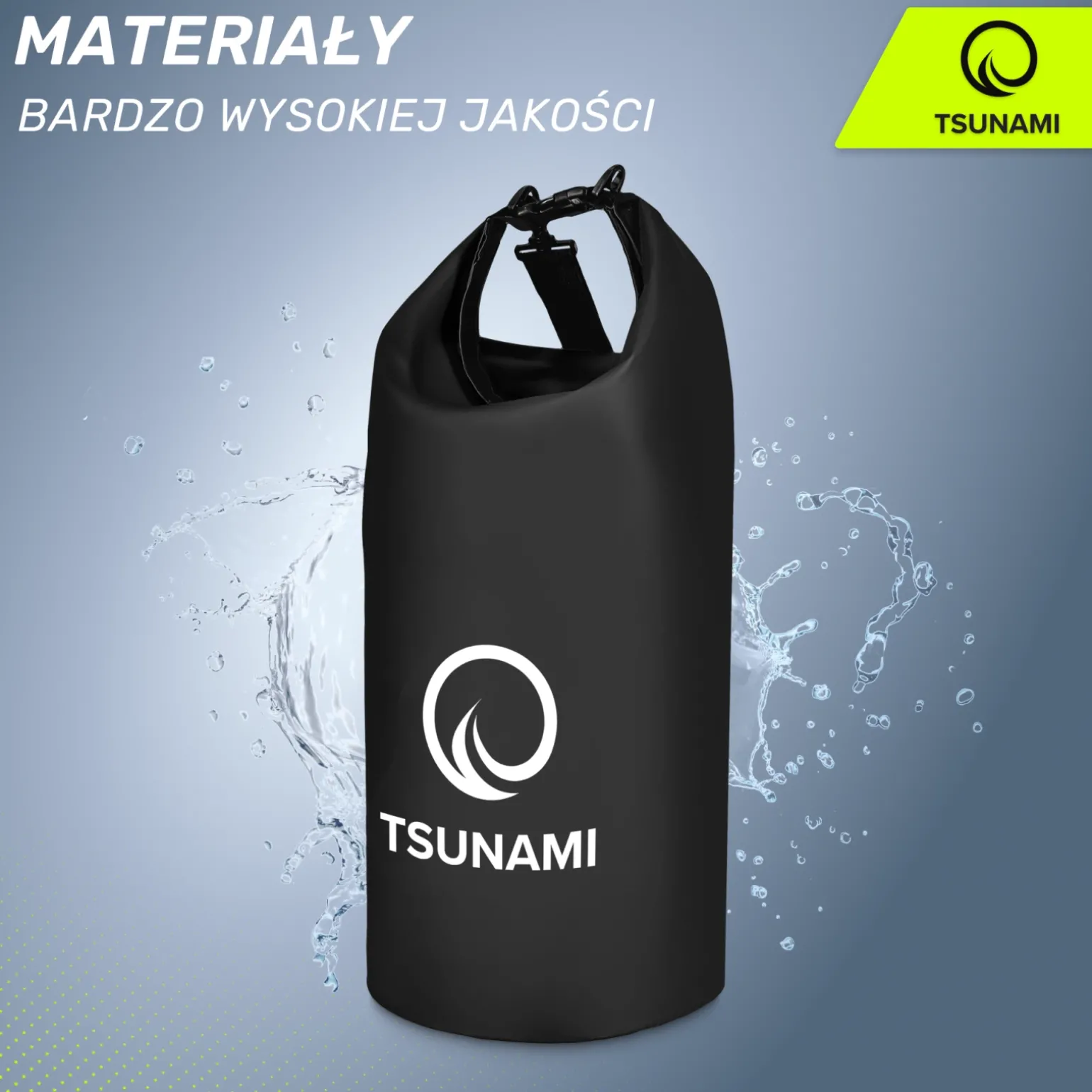 Worek wodoodporny 20 litrów TSUNAMI czarny