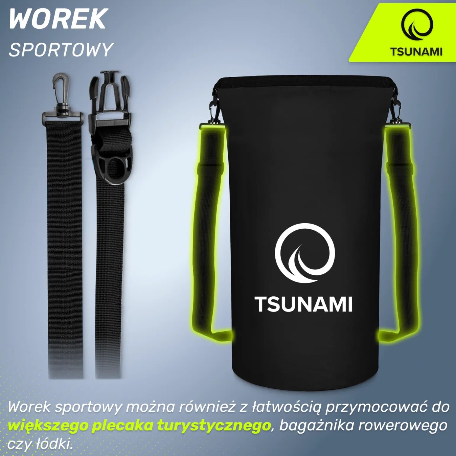 Worek wodoodporny 20 litrów TSUNAMI czarny