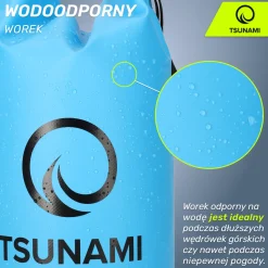 Worek wodoodporny 10 litrów TSUNAMI niebieski