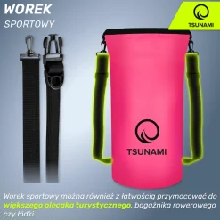 Worek wodoodporny 30 litrów TSUNAMI różowy