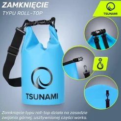 Worek wodoodporny 5 litrów TSUNAMI niebieski