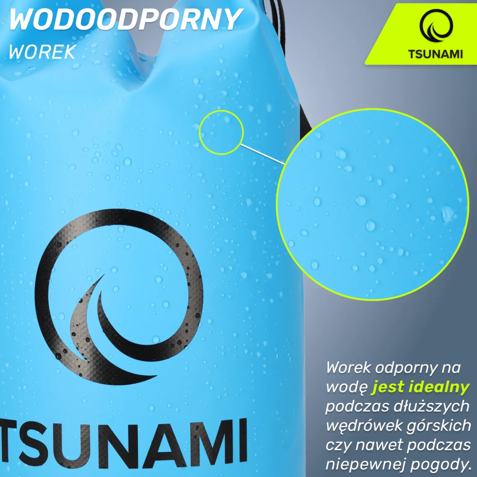 Worek wodoodporny 5 litrów TSUNAMI niebieski