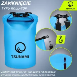 Worek wodoodporny 30 litrów TSUNAMI niebieski