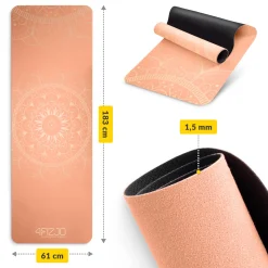 Zamszowa mata do jogi i ćwiczeń 1,5 mm pomarańczowa