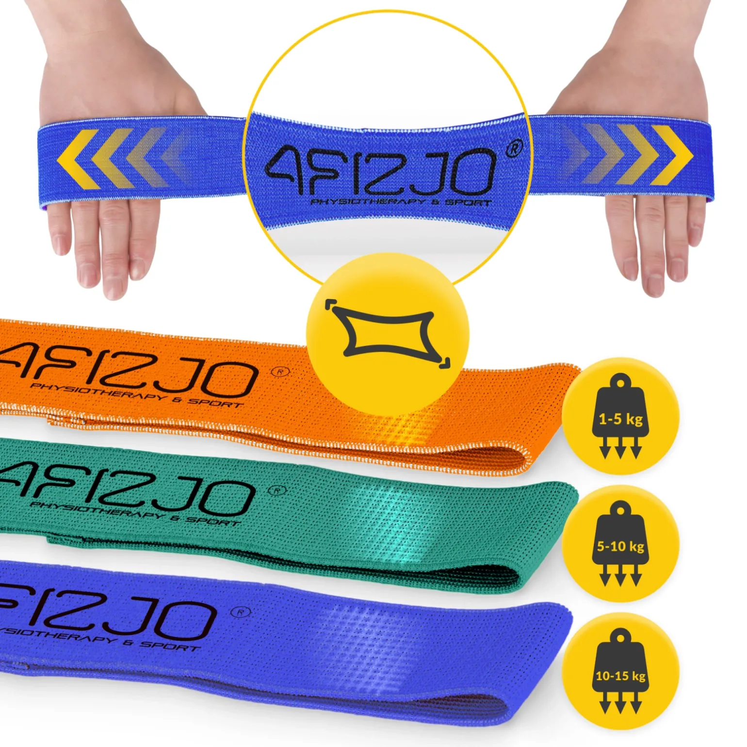 Zestaw 3 gum materiałowych do ćwiczeń FLEX BAND