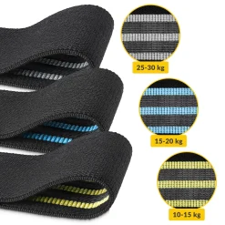 Zestaw 3 gum materiałowych do ćwiczeń HIP BAND