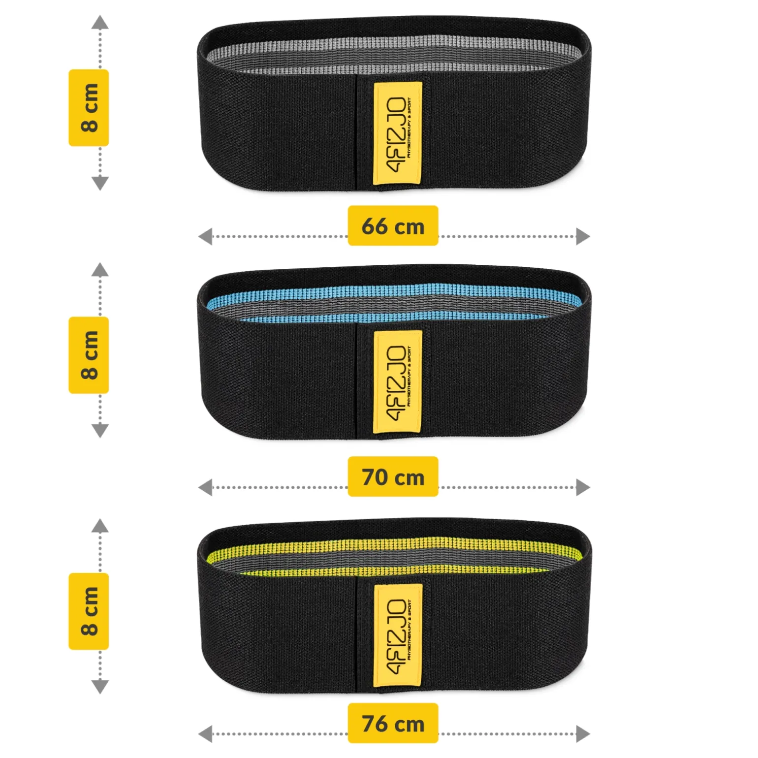Zestaw 3 gum materiałowych do ćwiczeń HIP BAND