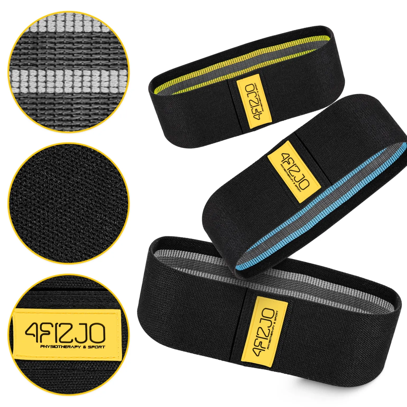 Zestaw 3 gum materiałowych do ćwiczeń HIP BAND