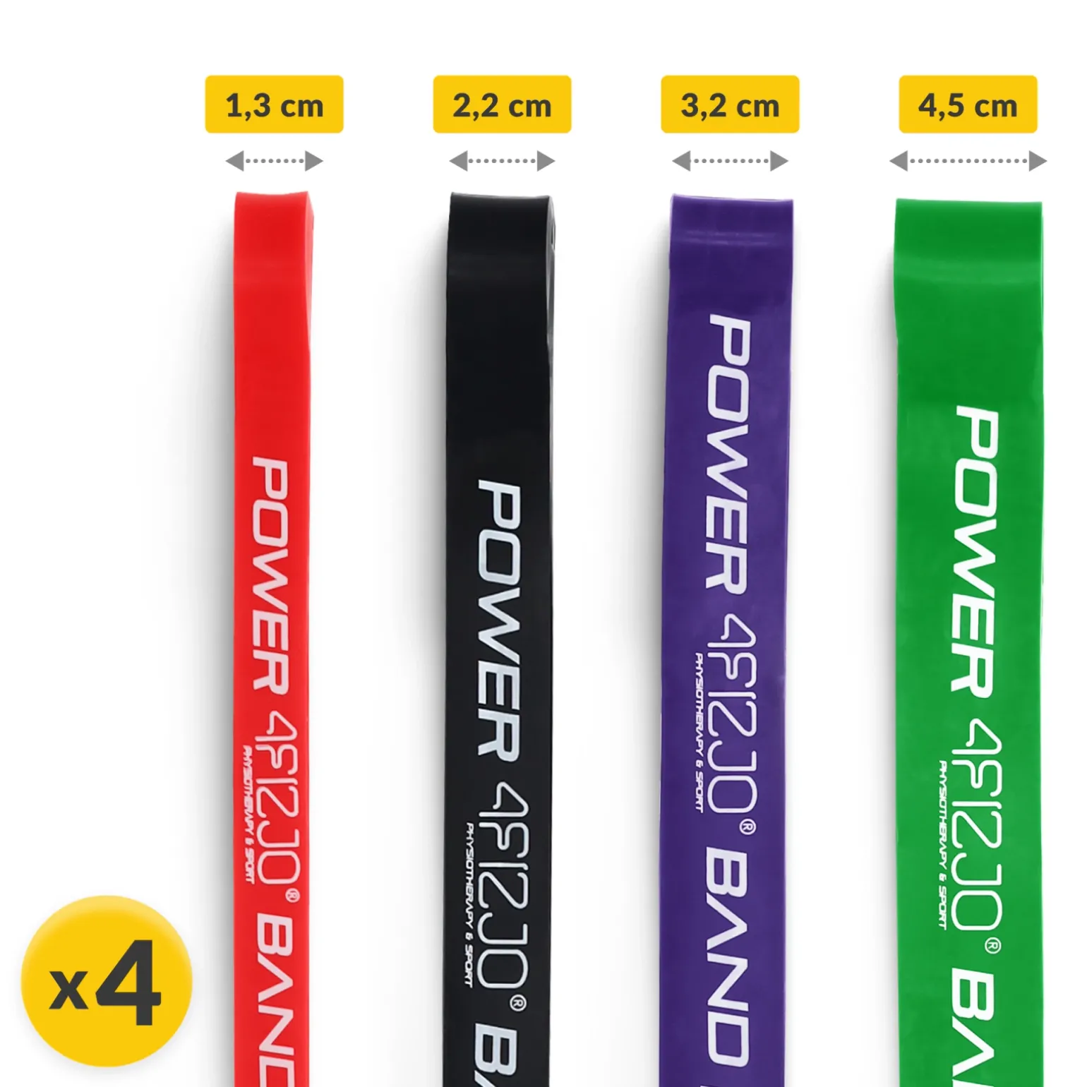 Zestaw 4 gum oporowych do ćwiczeń POWER BAND