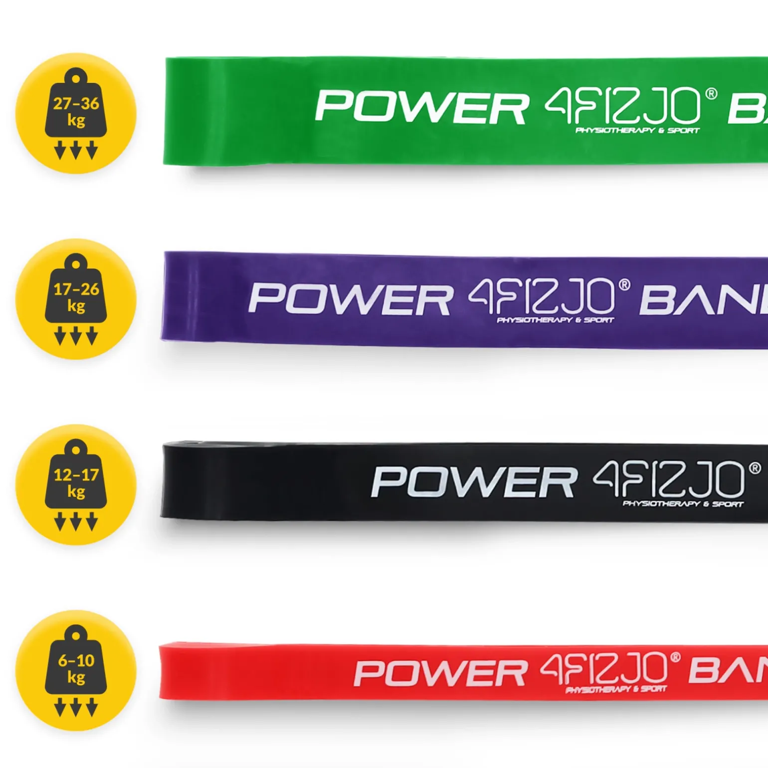 Zestaw 4 gum oporowych do ćwiczeń POWER BAND